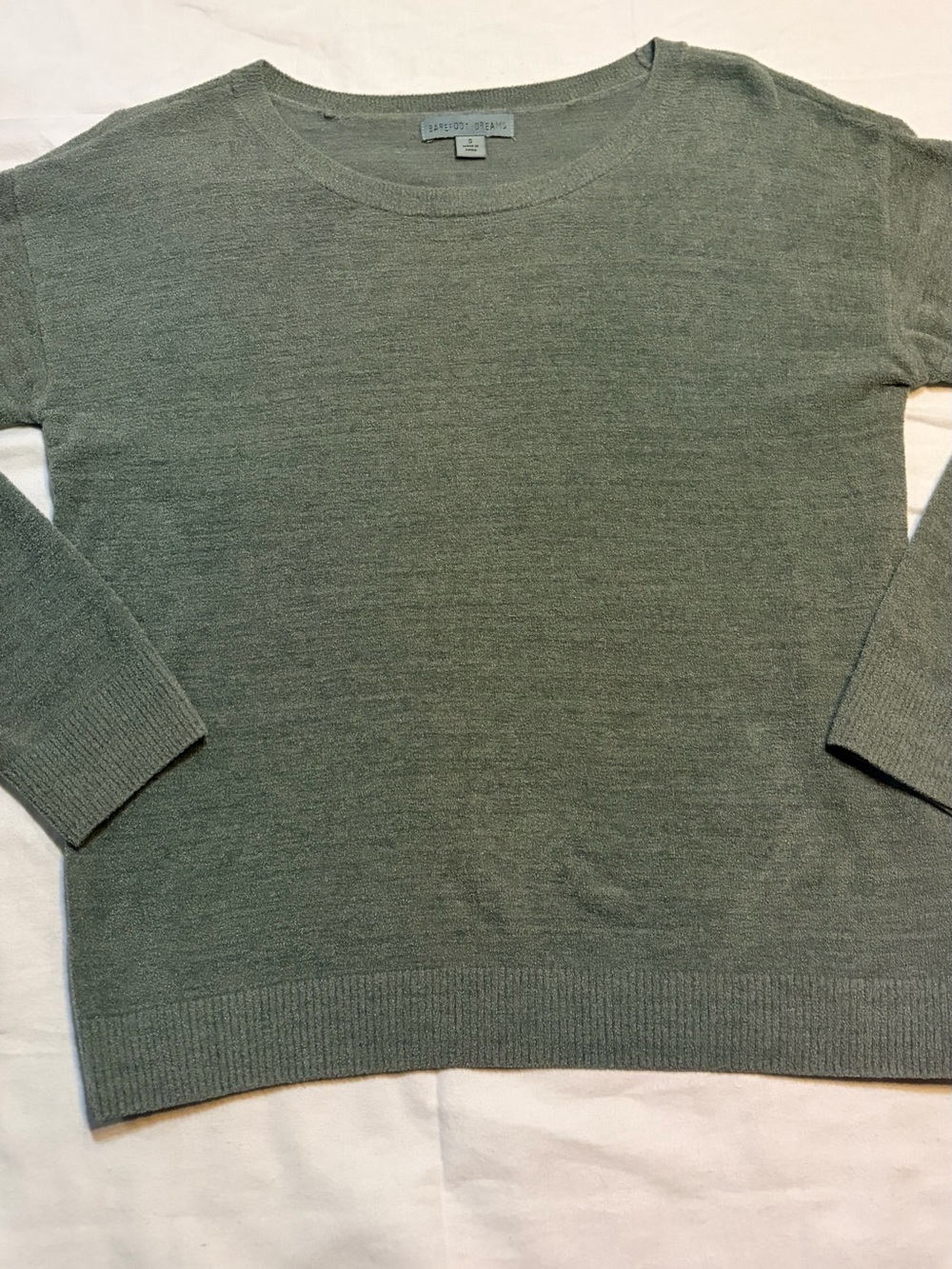 Barefoot Dreams CozyChic Ultra Lite Easy Mixed Lounge Top Pullover Green